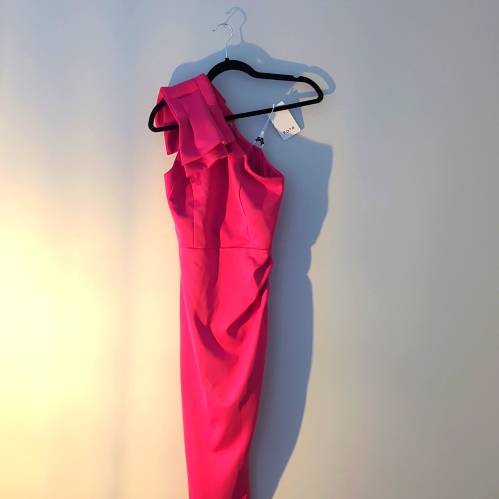 Pink One Shoulder Maxi